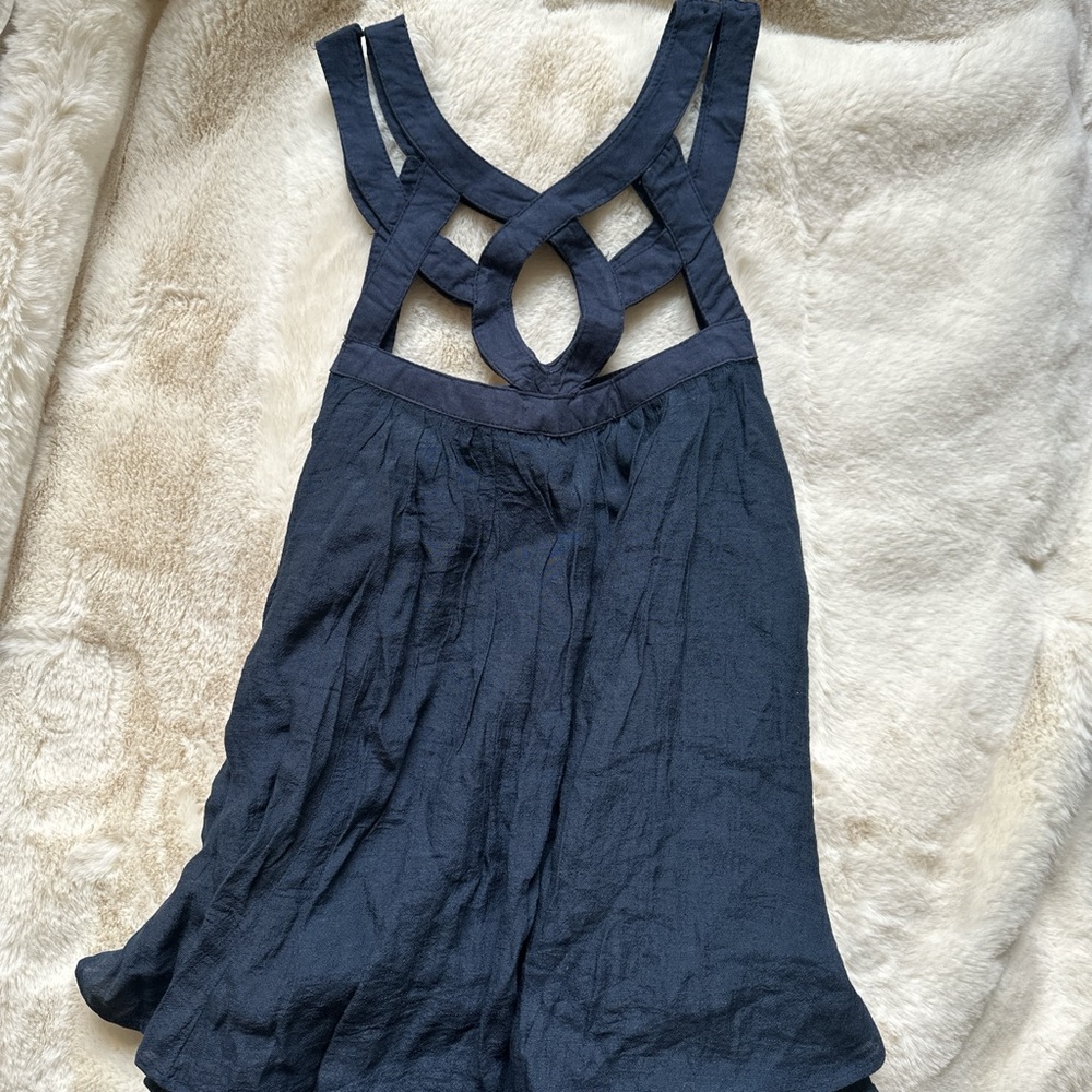 Navy cutout flowy tank